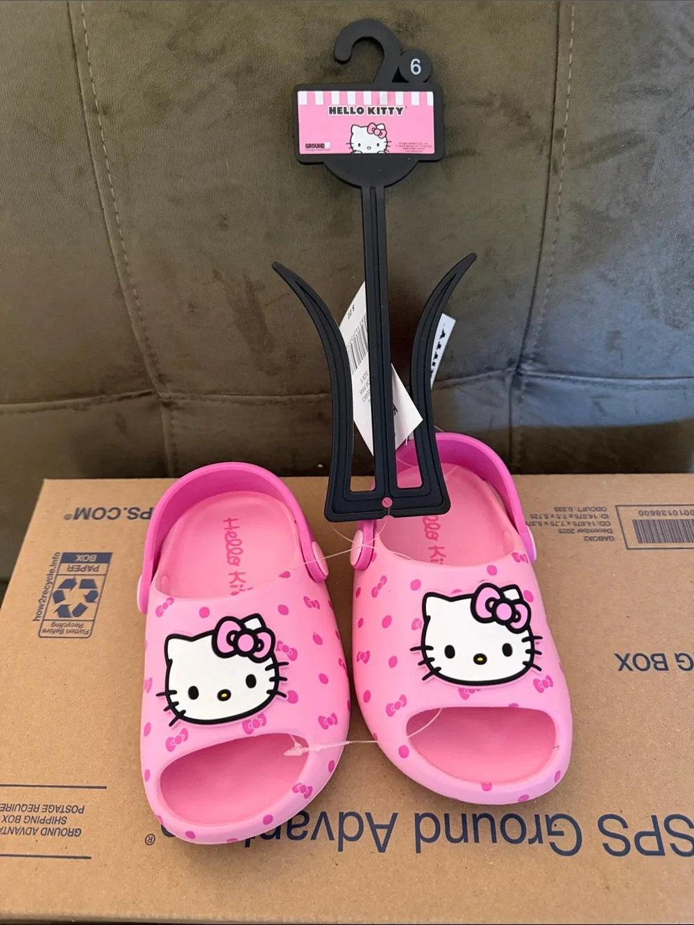 Hello Kitty Pink Girls Slip-On Clog Sandals with Bow Accents